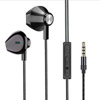 Noise Isolating in-Ear Wired Earphones Earbuds Headphones with Microphone Volume Control for 3.5mm Audio Jack Android Phones HP Lenovo Dell Surface LG Toshiba laptops Tablet Chromebook (Black)