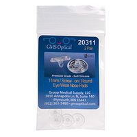 GMS Optical Round Shaped Soft Silicone Eyeglass Nose Pads (11mm Push-in, 2 Pair)
