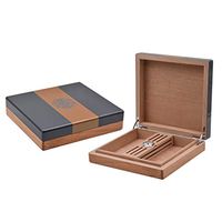Lxc Metal Silver Gray Mahogany Mini Travel Small Cigar Moisturizing Cigarette Case