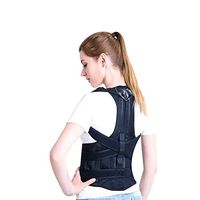 RGLZY Posture Corrector, Scoliosis Humpback Correction Belt, with Shoulder Pads Adjustable Posture Brace, for Man Woman Adult Students Children, Black