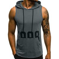 Smoxx Mens Workout Hooded Tank Tops Sleeveless Hoodies Bodybuilding Muscle Cut Off T Shirt