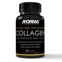 Premium Collagen Type 1, 2 & 3 Plus Vitamin D3 - Hair, Skin, Nails Joints & Bones, Helps with Circulation