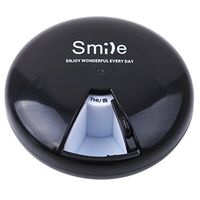 TraveT Portable Pill Case, 7-Day Pill Organizer with 360 Degree Rotation, Black