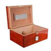 Humidors 50 Cigar Large Capacity Cigar Box Cigar Cedar Cigar Storage Box Equipped with Humidifier and Hygrometer Gift (Color : Red, Size : 2434.515.2cm)