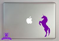 Overly Attached Decals Rearing Unicorn Vinyl Decal Sized to Fit A 11" Laptop - Purple