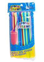 Jacent Plastic Multicolored Snow Cone Spoon Straws, 80 Count per Pack, 1 Pack