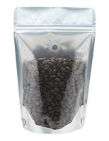BAP 8 oz Clear/Black Stand Up Pouch with Valve (50 pcs)