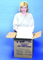 Iroquois "Irregular Bulk Pack Nylon Reinforced Reusable Heavy-Duty All-Purpose Shop Towels, 12"X12" Size, 1,000 Towels per case