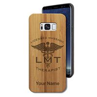 Bamboo Case for Galaxy S8 - LMT Licensed Massage Therapist - Personalized Engraving Included