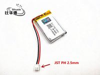 JST PH 2.5mm 3.7V 2000mah 103450 Lithium Polymer Li-Po Rechargeable Battery for DIY Mp3 MP4 MP5 GPS PSP Bluetooth
