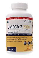 Ocean Blue Omega 3 2100-138 Bonus Bottle - 15% More Free - Orange Flavor - Olcenic Blend - Burpless & No Fishy Aftertaste - High Potency - Heart Health - Cholesterol - Eye & Brain Support