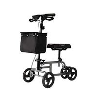 XINGZHE XZ Knee Scooter Walker Pushable Single-Legged with Wheels for Broken Leg, Foot Injury, Height Adjustable, Luxury Brake System and Basket，Black Lightweight Walking Frame (Color : Black)