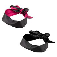 Bhwin Soft Satin Eye Mask Blindfold Comfortable Sleep Masks (Black Red+Black)