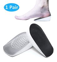 Silicone Height Increase Insoles, Heel Cushion Inserts, Comfortable Gel Heel Pads for Shock Absorbing Support, Silicone Cushion Shoe Insoles for Men and Women (1cm/2cm/3cm) (Black 2cm)