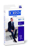 BSN Medical 115452 Jobst for Men Compression Hose, Knee High, 30-40 mmHG, Open Toe, Small, Black