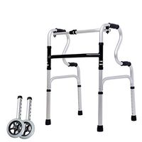 FLYSXP Lightweight Folding Walker Multifunctional Anti-Slip Disabled Walker Elderly Folding Walking Frame Wheelchair (Size : Pulley)