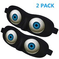 Eye Sleep Mask Funny Blindfold for Women Men Kid, Upgraded 3D Contoured 100% Blackout Sleeping Mask with Adjustable Strap, Soft Night Blindfold for Travel Naps Shift Works Games