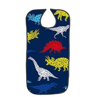 Adult Bibs, Reusable Clothing Protector, Washable Waterproof Dining Eating Bibs for The Eldly Elderly Senior Men and Women (Dinosaur)
