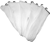 80% Cotton Ribbed Dress Socks/Mid-calf/Non-Binding Ultra Light/Great for Diabetic Symptoms/12 Pairs/White Women's 9-11