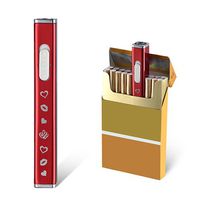 JOUGE Usb Mini Lighters Rechargeable Eletric Cigarette Lighter Flameless Windproof Lightweight Coil Slim Lighter (Red)