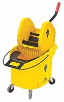 Mop Bucket and Wringer, 8-3/4 gal, Yellow