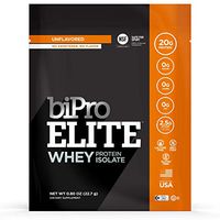 Bipro Elite 100% Whey Isolate Protein Powder, Unflavored, to-go Box (12 Single-Serve Packets)