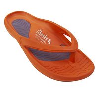 CHEEKS Health Sandals, by Tony Little – One Piece Foot Technology; Waterproof, Lightweight with Arch Support, Molded Footbed, Gel Insoles - Health Sandals Solid - Orange -Size 8