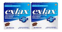 Ex-Lax Regular Strength Chocolated Stimulant Laxative, 24 Pieces - Pack of 2