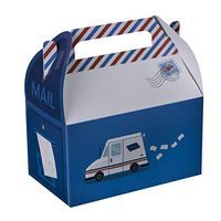 Hammont Paper Treat Boxes -Party Favors Treat Container Cookie Boxes Cute Designs Perfect for Parties and Celebrations 6.25" x 3.75" x 3.5" (10 Pack) (Post Office Mail)