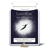 LucidEsc | Ultimate Vegan Lucid Dreaming Supplement | Plant-Based Memory + Sleeping Awareness Pills | Huperzine A, Alpha GPC, Choline Bitartrate with Ginger Root + Cardamom Extract | 30 Vegan Capsules