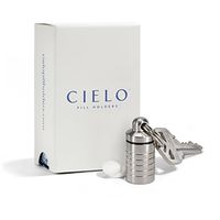 Cielo Pill Holders - Stainless Steel Keychain Pill Fob - Made in USA - Lifetime Guarantee - Petite Slim Single Chamber (0.5" id; 1.3" h) Pill Case - Everyday Carry Pill Box - EDC Container