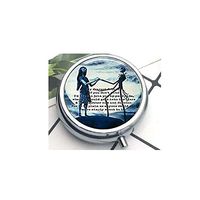 Compact 3 Compartment Medicine Case, Pill Box for Pocket or Purse Pill Box Decorative Pill Case with Gift Box Oval The Nightmare Before Christmas Glass Dome Pendant