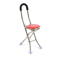 RES&DZ Four Legged Crutches Stainless Steel Old People Crutches Stools Crow Stools Walking Cane Adjustable Folding Quad Cane Drive Medical Folding Cane Seat