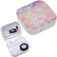 Portable Contact Lens Case Box Travel Kit Mirror + Bottle + Tweezers Container Holder [ Herry Blossoms ]
