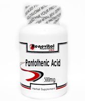 Pantothenic Acid 500mg 200 Capsules ~ Renevitol