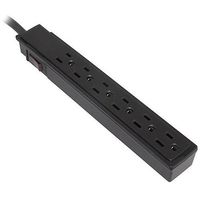 Inland SurgeGuard Basic 6 Outlet 201 Joules with 2 Foot Cord - Black
