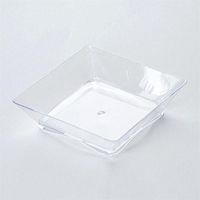 BalsaCircle 150 pcs 2.25-Inch Clear Plastic Square Plates - Disposable Wedding Party Catering Tableware