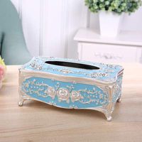 T-ZJHC Tray Paper Creative Living Room Home Restaurant Table Simple Storage Box European Simple European Paper Box, Silver Sky Blue