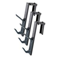 Universal Recycled Cubicle Double Coat Hook, Plastic, Charcoal, Pack of 3