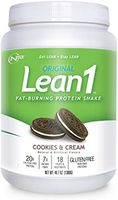 Lean 1 Cookies & Cream Protein Powder Meal Replacement Shakes By Nutrition 53, Lactose & Gluten Free with Green Coffee Bean Extract, 23 Serving Tub - 42 oz