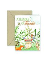 Paper Frenzy Forest Animal Bundle Thank You Note Cards & Kraft Envelopes - 25 pack