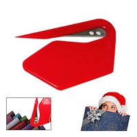 Christmas Wrapping Paper Cutter, Creative Sliding Wrapping Paper Roll Cutter Tool,Gift Wrapping Paper Cutting Tool (Red)