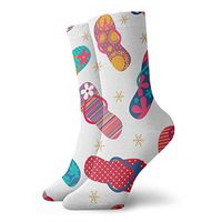 NEWINESS Cool Flip Flops Slippers Comfortable Lightweight Compression Socks Thin High Ankle Cotton Socks Casual Novelty Dress Socks Athletic Football Running Women Men Teens