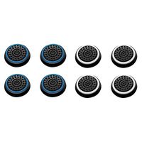 Insten [4 Pair/8 Pcs] Silicone Analog Thumb Grip Stick Cover, Game Remote Joystick Cap for PS4 Dualshock 4/PS3 Dualshock 3/PS2 Dualshock/Xbox One Wireless/Xbox 360 Controllers (Black/Blue,Black/White)