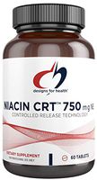 Designs for Health Niacin 750mg - Niacin CRT, Slow Timed Release Tablets to Help Avoid Flush (60 Tablets)