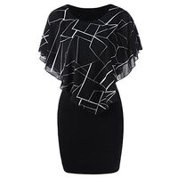 LISTHA Ruffles Mini Dress Plus Size Women Casual Chiffon Slim Bodycon Dresses