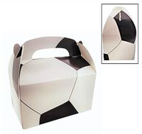 Soccer Treat Boxes (6.25") White and Black Soccer Ball Goody Favor Birthday Party Box (48)