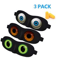 3D Sleep Eye Mask Funny Blindfold with Angel Eye Labeling & Ear Plugs Ultra Lightweight Eyeshade for Men Women Kids Plane Travel Nap Night Sleeping