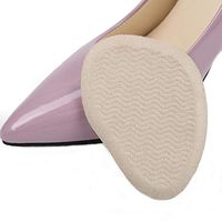 Ewanda store 5 Pairs Ball of Foot Pads High Heel Cushion Forefoot Pad Non Slip Shoe Sole Inserts Metatarsal Cushion for Women,Cloth Apricot