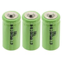 (3-PACK) Exell 1.2-Volt Nickel-Metal Hydride Rechargeable Button-Top Battery, 2/3 AA, 700 mAh, Battery Replacement for Electric Razor, Toothbrush, and More